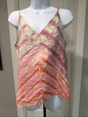 Young Fabulous & Broke Pink, Orange & Cream Tie-Dye V-Neck Cami